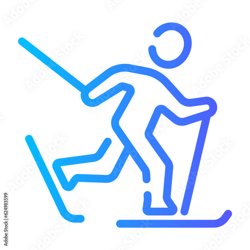cross country Line Gradient Icon