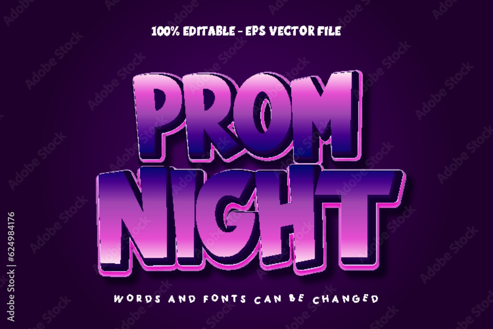 Prom Night Editable Text Effect Emboss Cartoon Style Prom Night Editable Text Effect Emboss Cartoon Style