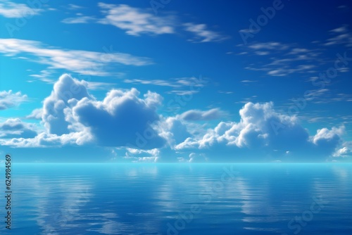  青い空と海 with generative ai
