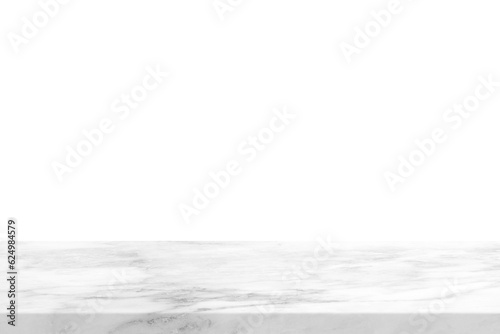 White Marble Table, Suitable for Product Presentation Backdrop, Display, and Mock up. (Transparent PNG File)	