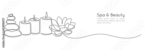 Foto One continuous line drawing of wellness and spa treatment
