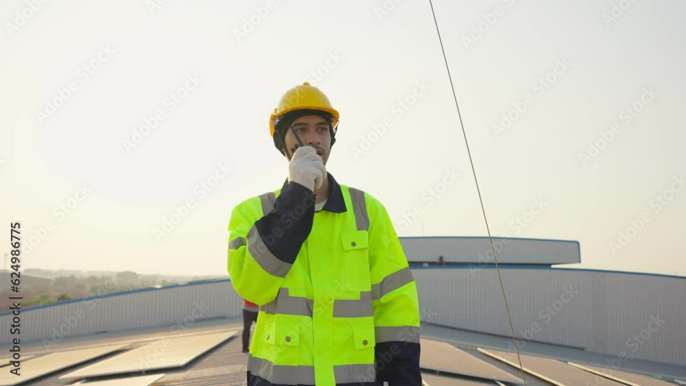 Professional engineer work to maintenance of photovoltaic panel system. Professional engineer work to maintenance of photovoltaic panel system.