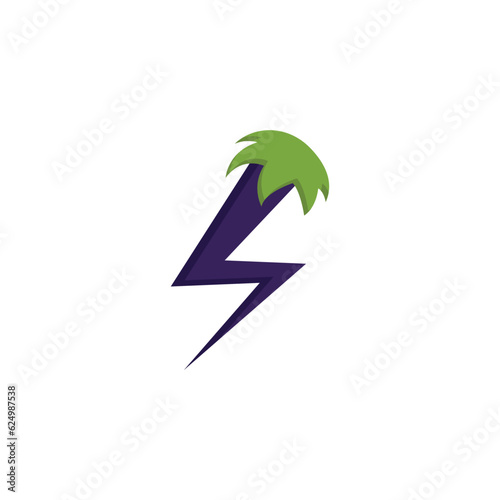 Free Download eggplant bolt lightning logo design. - GFXLoad