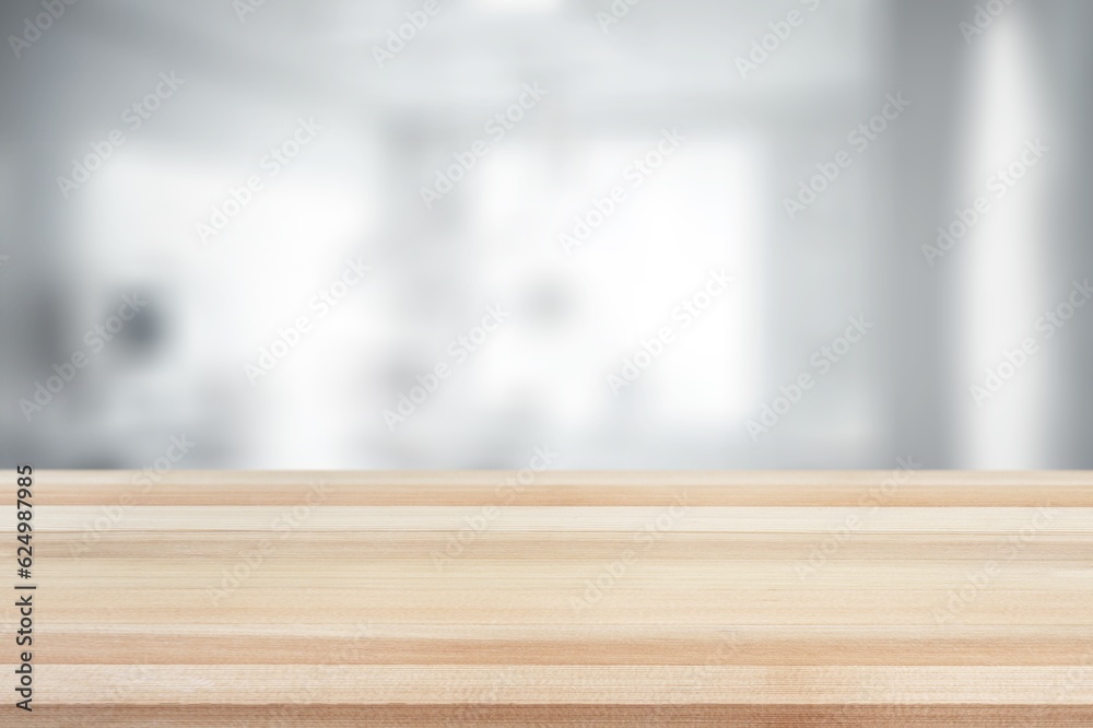 Blank wooden table top in modern interior Blank wooden table top in modern interior