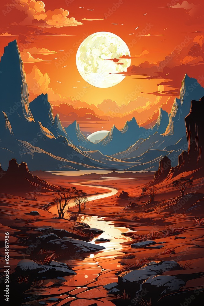desert in the style vector illustration