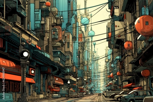 未来の都市風景,Generative AI AI画像