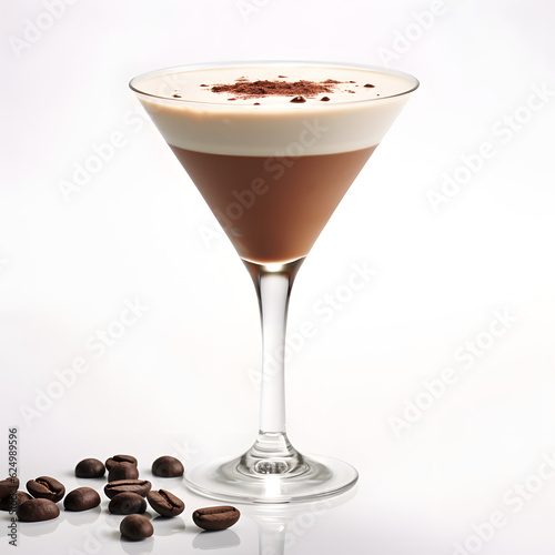 Chocolate Martini isolated on white background, chocolate drink