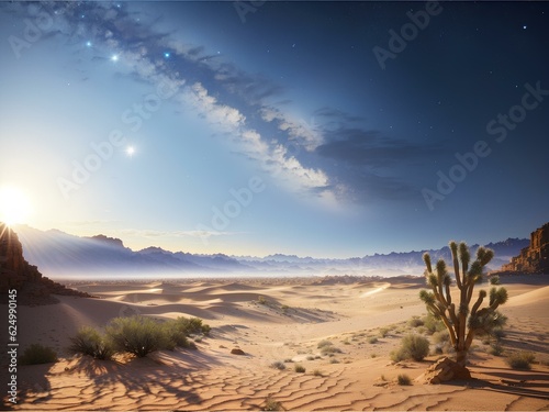 sunset over the desert