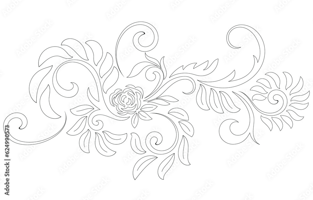 Abstract floral pattern. flower design black circle clip art creative