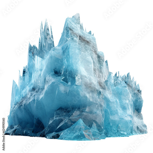 Foto Glacier ice. isolated object, transparent background