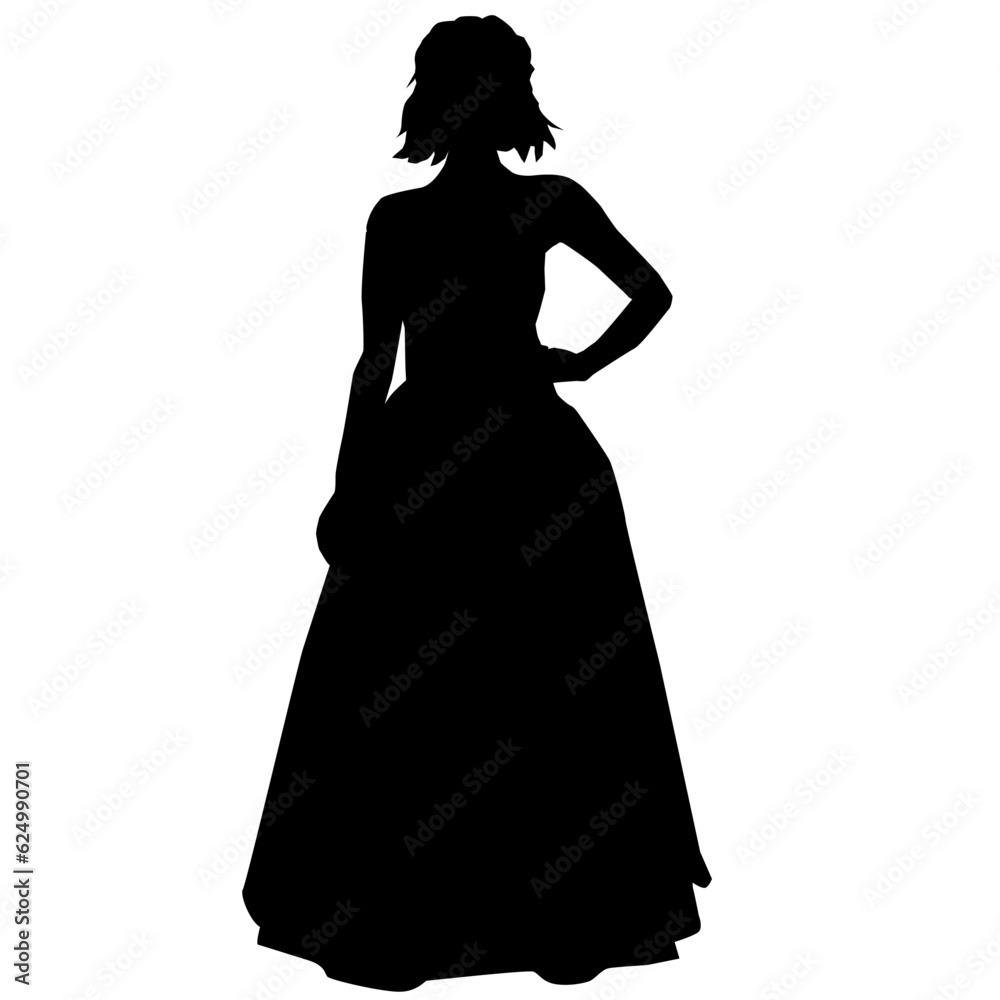 正装した女性のイラスト素材のシルエット ベクター 正装した女性のイラスト素材のシルエット ベクター