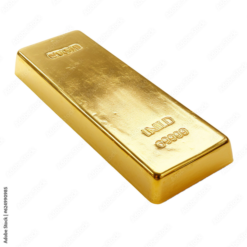 Gold bar. isolated object, transparent background Gold bar. isolated object, transparent background