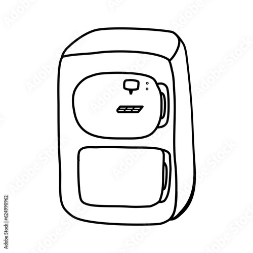 fridge freezer refrigerator condenser icon line black on white background. vector illustration EPS 10. editable stroke.