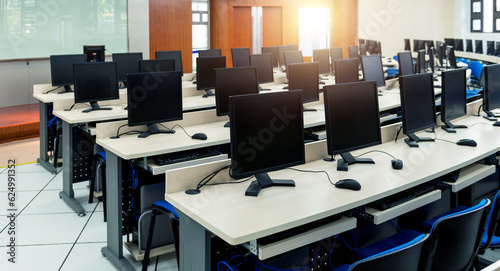 Фотография Group of computers in computer lab