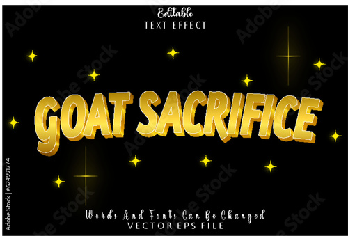 Goat Sacrifice Editable Text Effect Emboss Modern Style photo