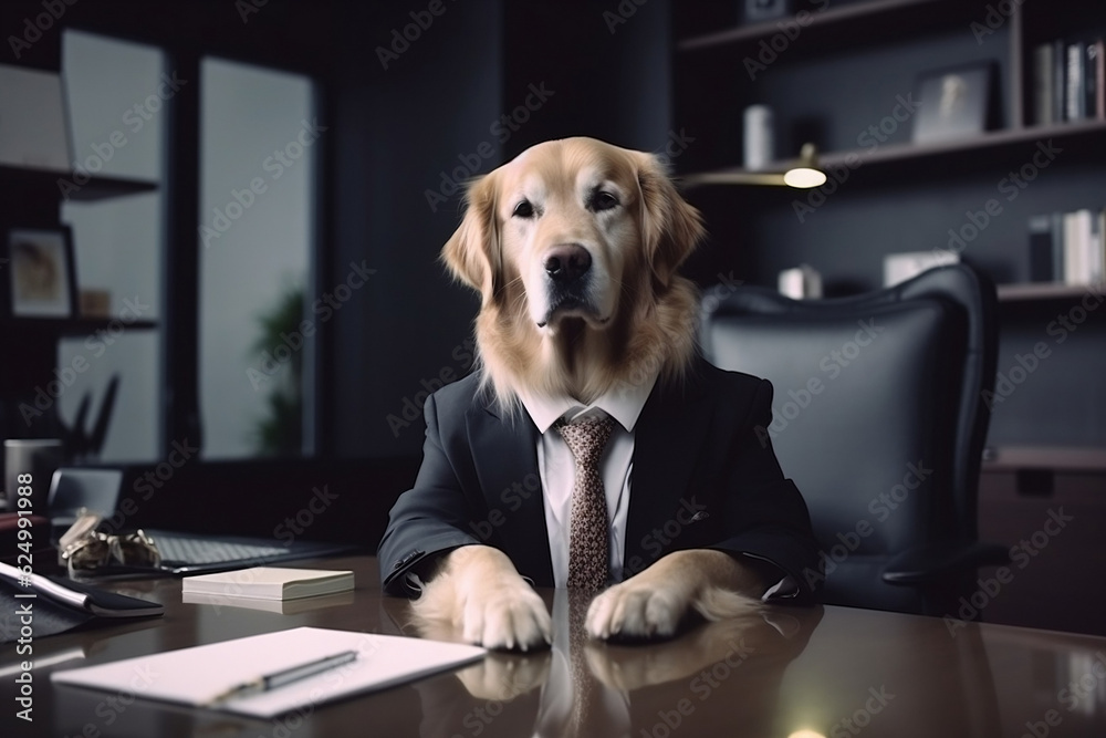 The Business Pup - A Portrait of Professionalism, generative AI