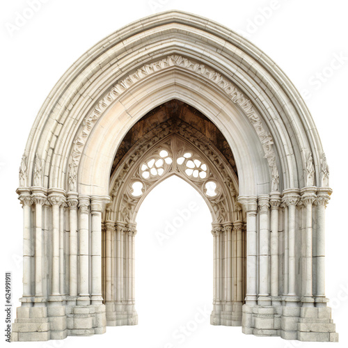 Gothic arch. isolated object, transparent background