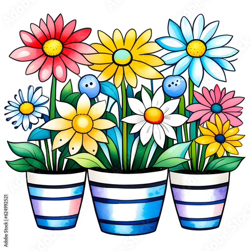 flowers in pots clipart