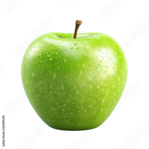 Fototapete Granny Smith apple. isolated object, transparent background