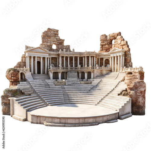 Greek theatre. isolated object, transparent background photo