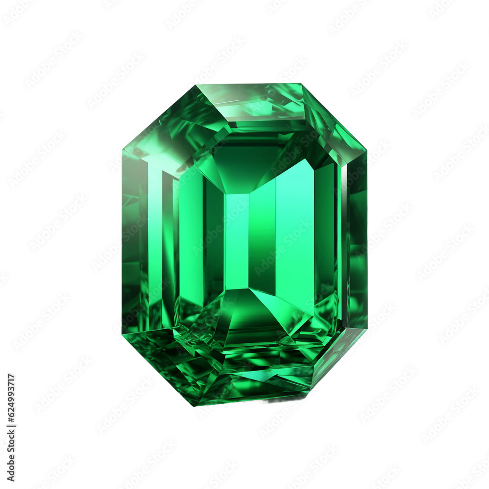 Green emerald gem. isolated object, transparent background Green emerald gem. isolated object, transparent background