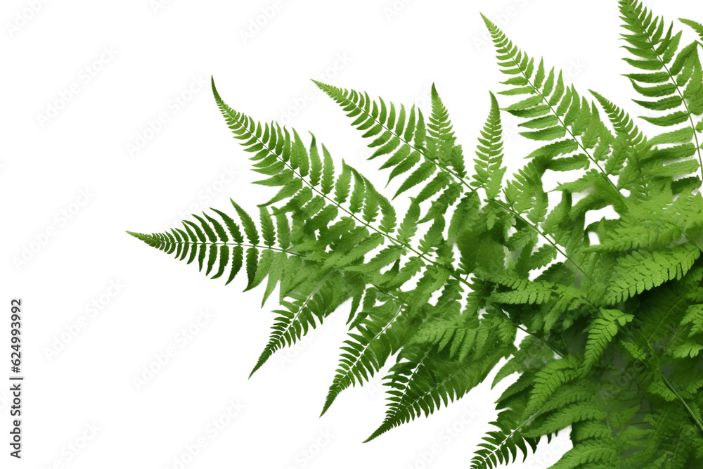 Green leaves of fern  . isolated object, transparent background - obrazy, fototapety, plakaty 