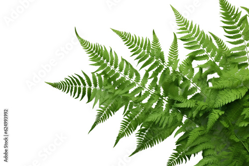 Green leaves of fern  . isolated object, transparent background