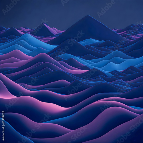 Dark to Blue Minimalistic Chaos Waves