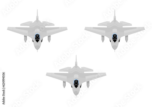 スクランブル発進する3機の戦闘機