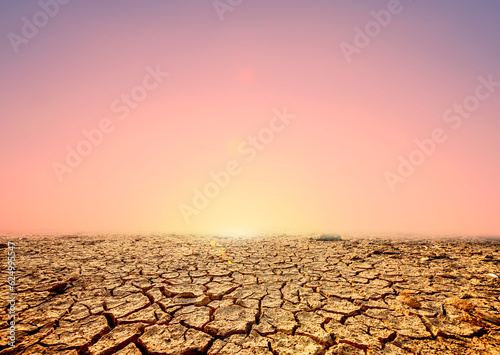 The concept of drought crisis and water scarcity due to global warming and environmental change.