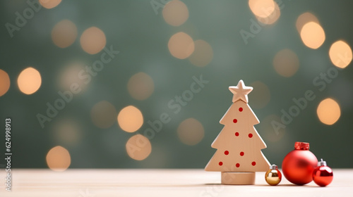 Christmas toy in the table flat lay minimalist background