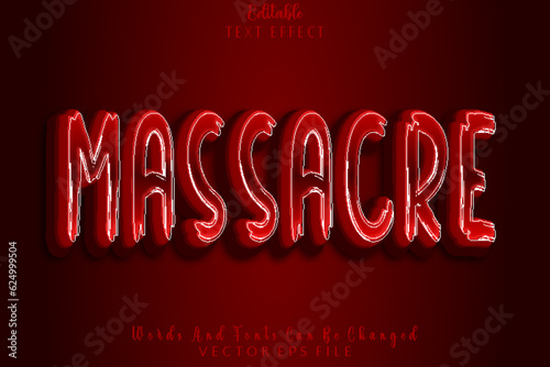 Quadro em tela Massacre Editable Text Effect Emboss Cartoon Style
