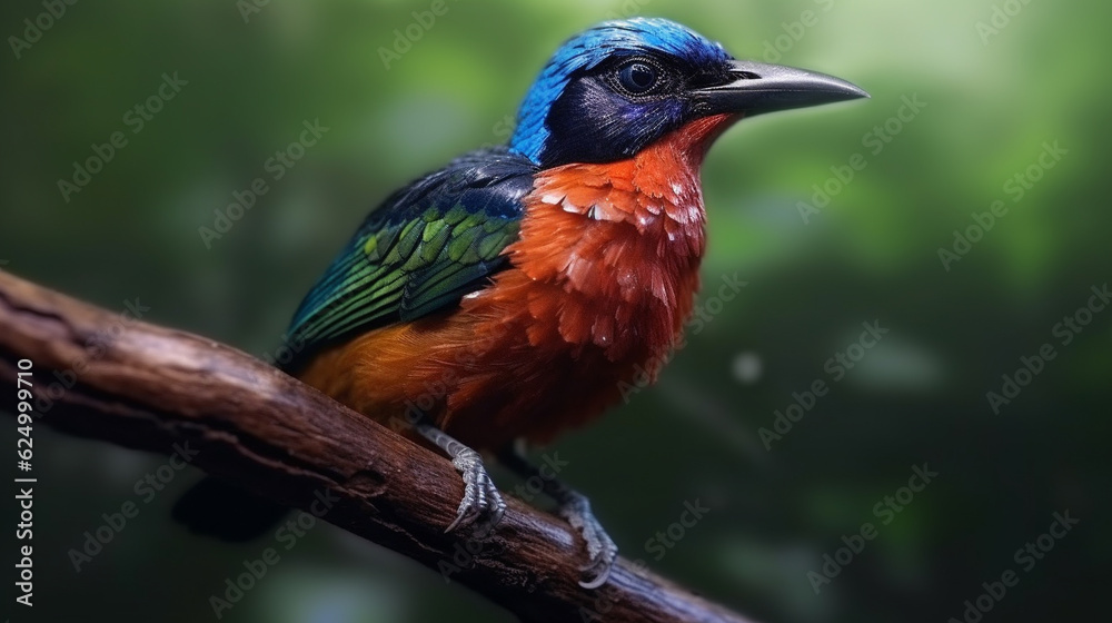 red billed kingfisher HD 8K wallpaper Stock Photographic Image
