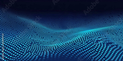 Dark uniform 3D wavy background or texture in digital or scientific style. Generative AI