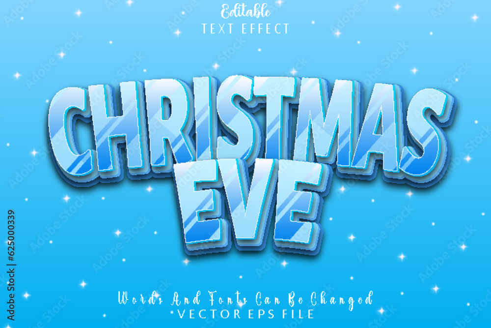 Christmas Eve Editable Text Effect Emboss Cartoon Style