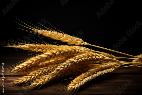 wheat berries on a black background