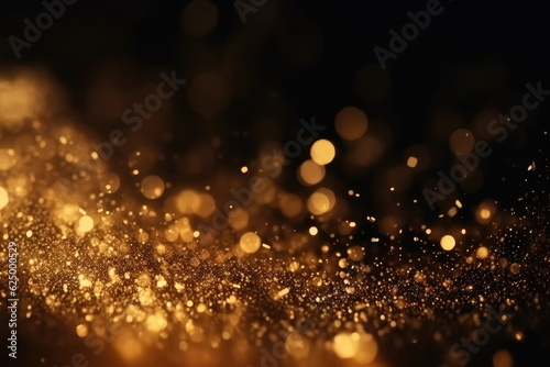 gold background on dark background, glitter lights