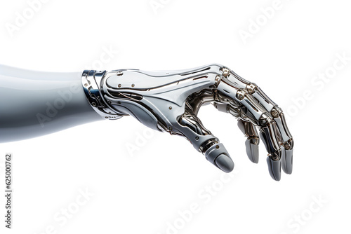 Artificial Intelligence Robot Hand on White Background