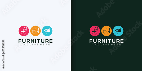 Furniture logo design with creative concept