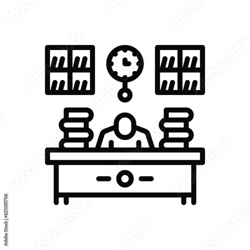 Black line icon for too work 