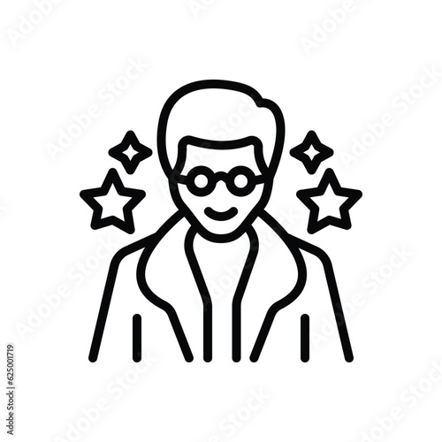 Black line icon for celebrities 