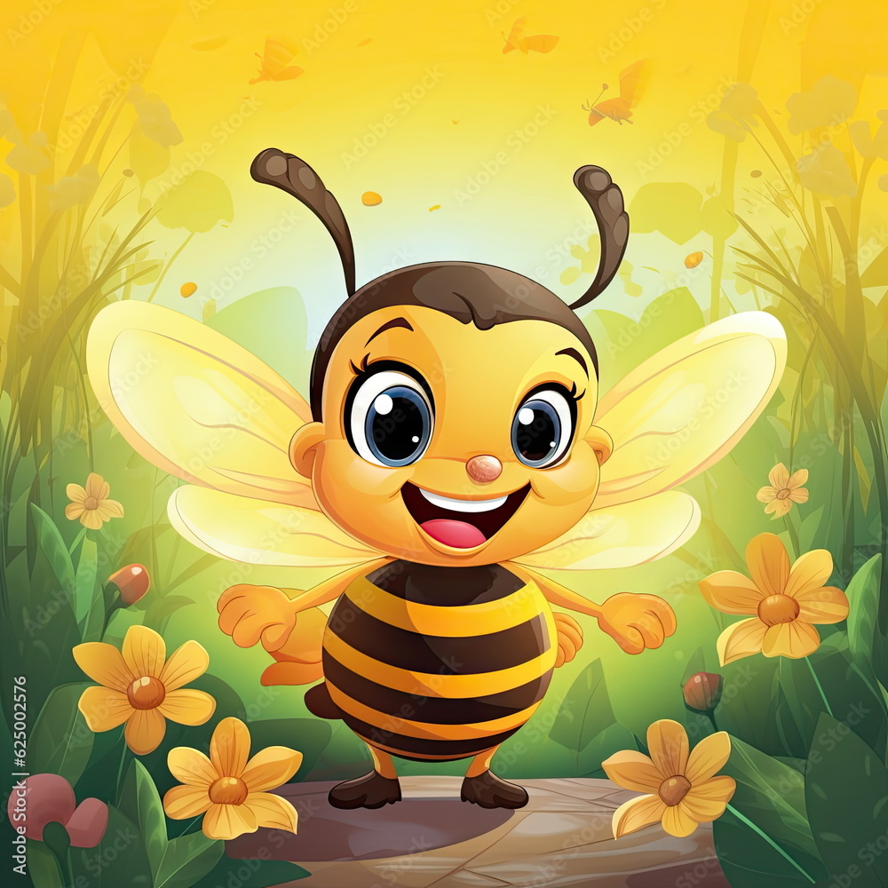 Cartoon character of bee