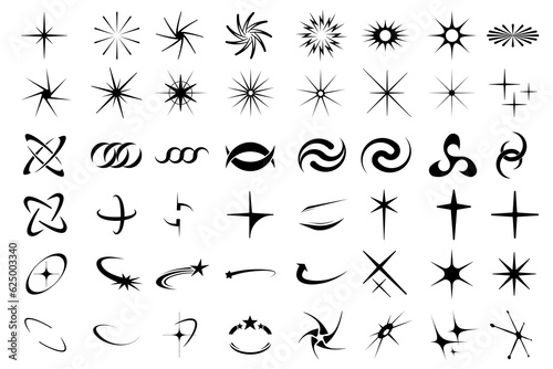 Collection of Y2K elements, a large set of retro objects for design, Retro futuristic elements for design.