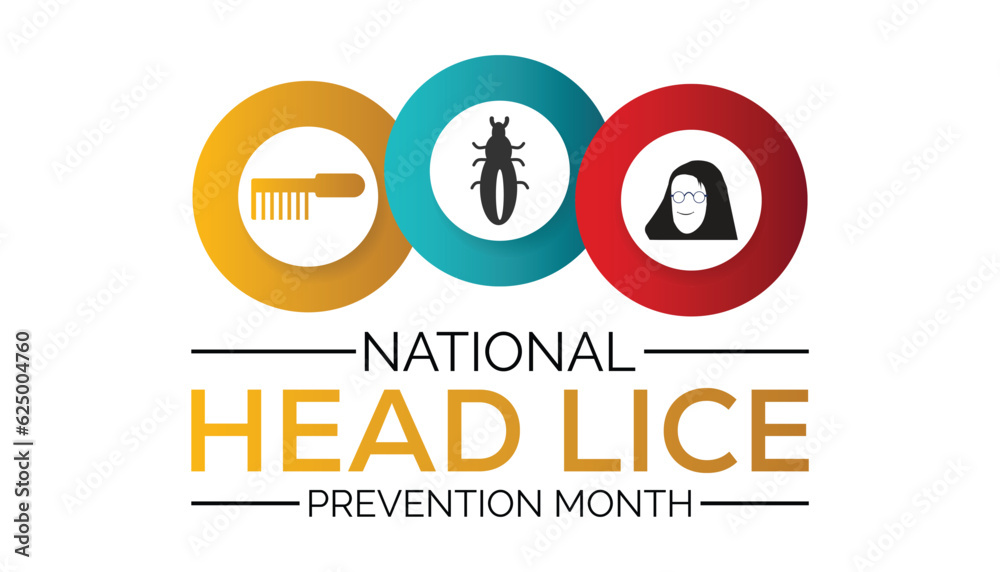 Vecteur Stock National Head Lice (PEDICULOSIS) prevention month