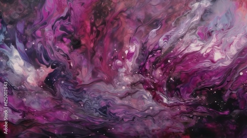 Marble Swirl Artistic Drip with Dark tones of Purple Pink White and Grey Colors, Graphic Texture, Background Illustration 