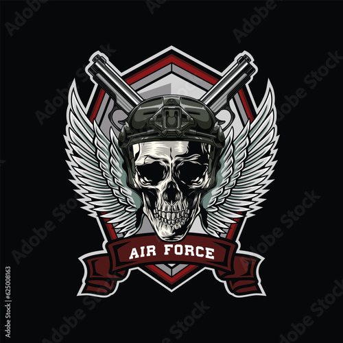Vector illustration of Skull army badge