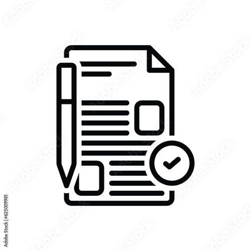 Black line icon for proposed 