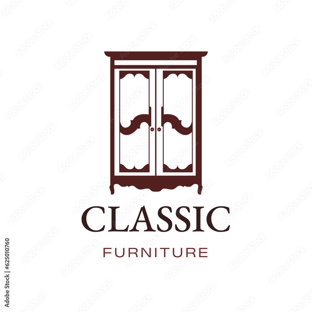 classic wardrobe logo design idea for company, store, online shop. vector classic wardrobe logo design idea for company, store, online shop. vector