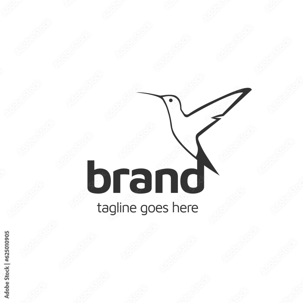 Colibri bird monoline logo design for company, store, online shop. vector Colibri bird monoline logo design for company, store, online shop. vector