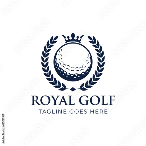 Royal Golf with Badges logo design idea for company, brand, store or business. vector
